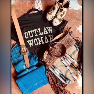 Western Graphic outlaw woman T-shirt